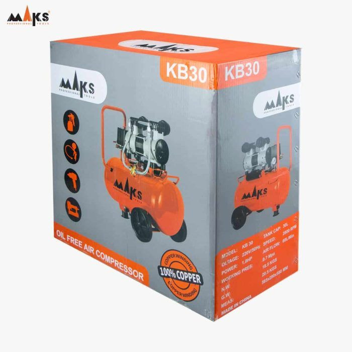 کمپرسور باد 30 لیتری سایلنت مکس مدل KB30