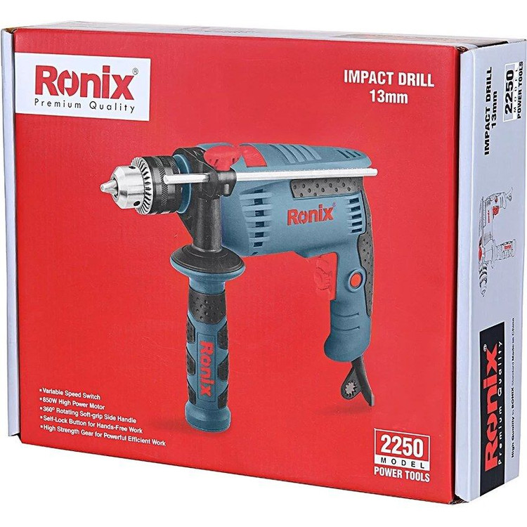 دریل 13 میلیمتری چکشی سه نظام آچاری رونیکس مدل 2250