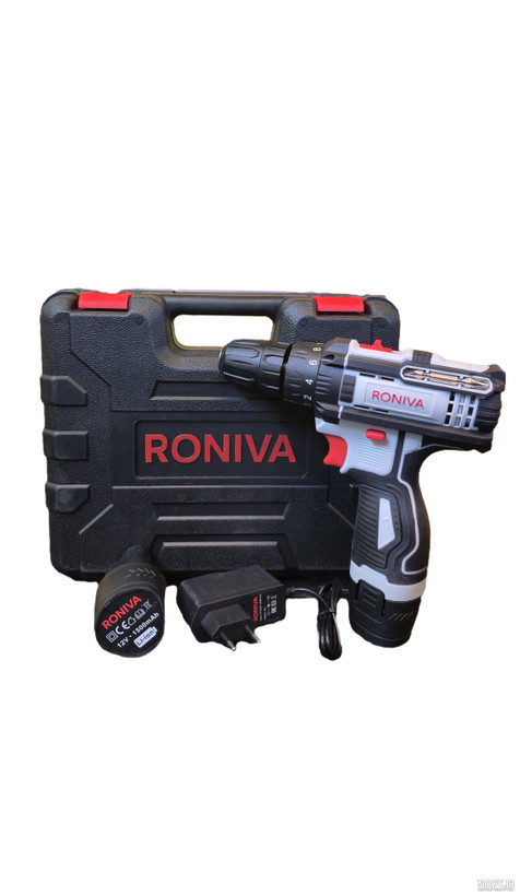 دریل شارژی ۱۲ ولت دو باطری با لوازم رونیوا مدل RV-1200