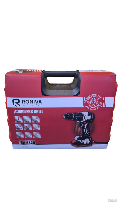 دریل شارژی براشلس چکشی ۲۱ ولت رونیوا مدل RV-6820