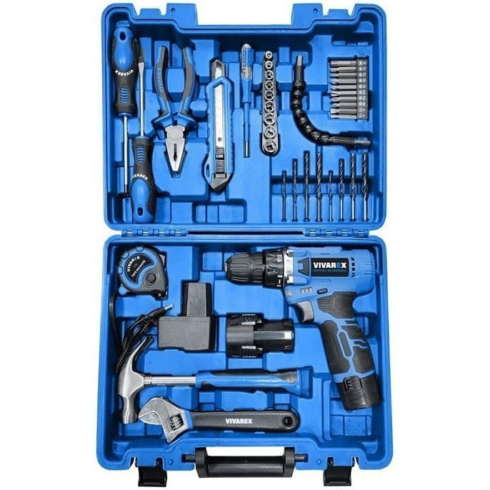 کیت دریل پیچ گوشتی شارژی ویوارکس ۱۲ ولت ۴۰ پارچه دو باتری مدل VR1240-CDK