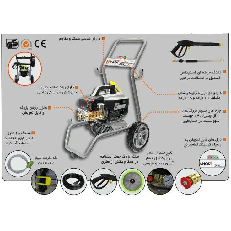 کارواش صنعتی تانوس مدل HPW-01-190