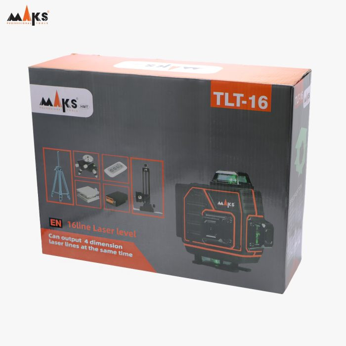 تراز لیزری 16 خط 4 بعدی نور سبز به همراه سه پایه مکث مدل TLT-16